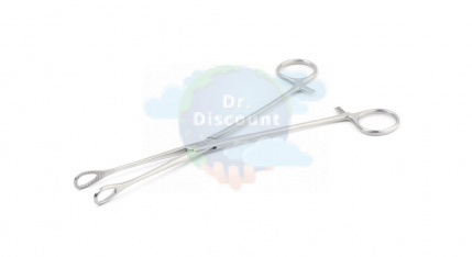 Зажим атравматический Foerster, с насечкой, изогнутый, длина 25 см